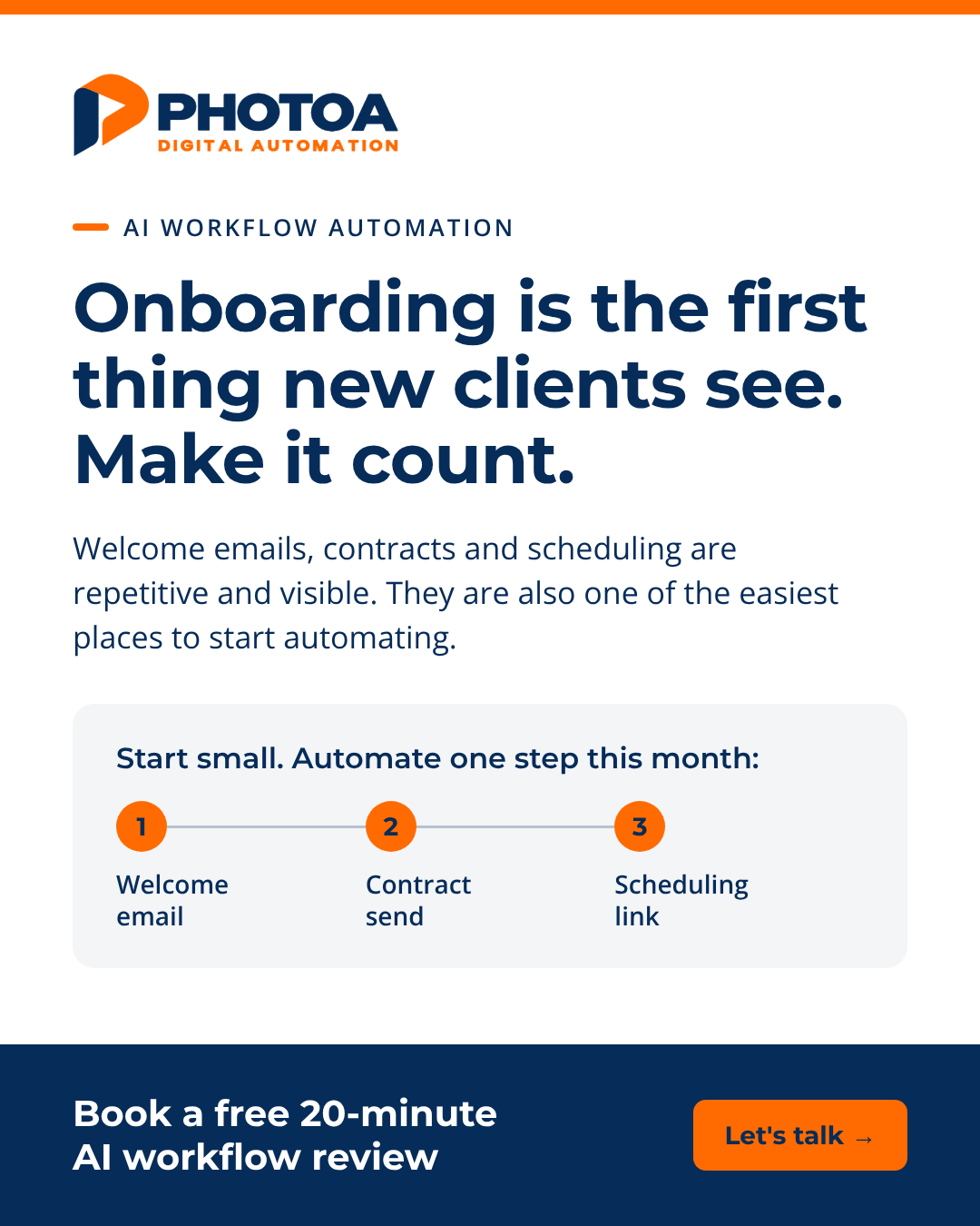 PHOTOA social media management poster, an example of content reviewed before publishing